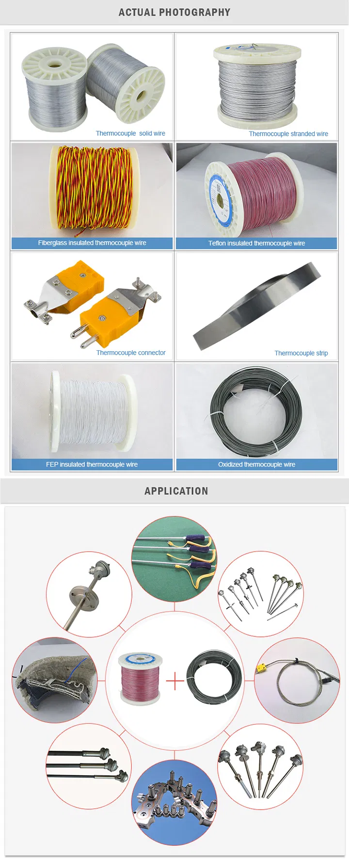 Włókno termoaparatu typu K Chromel Alumel KP KN 0,01~12mm 1